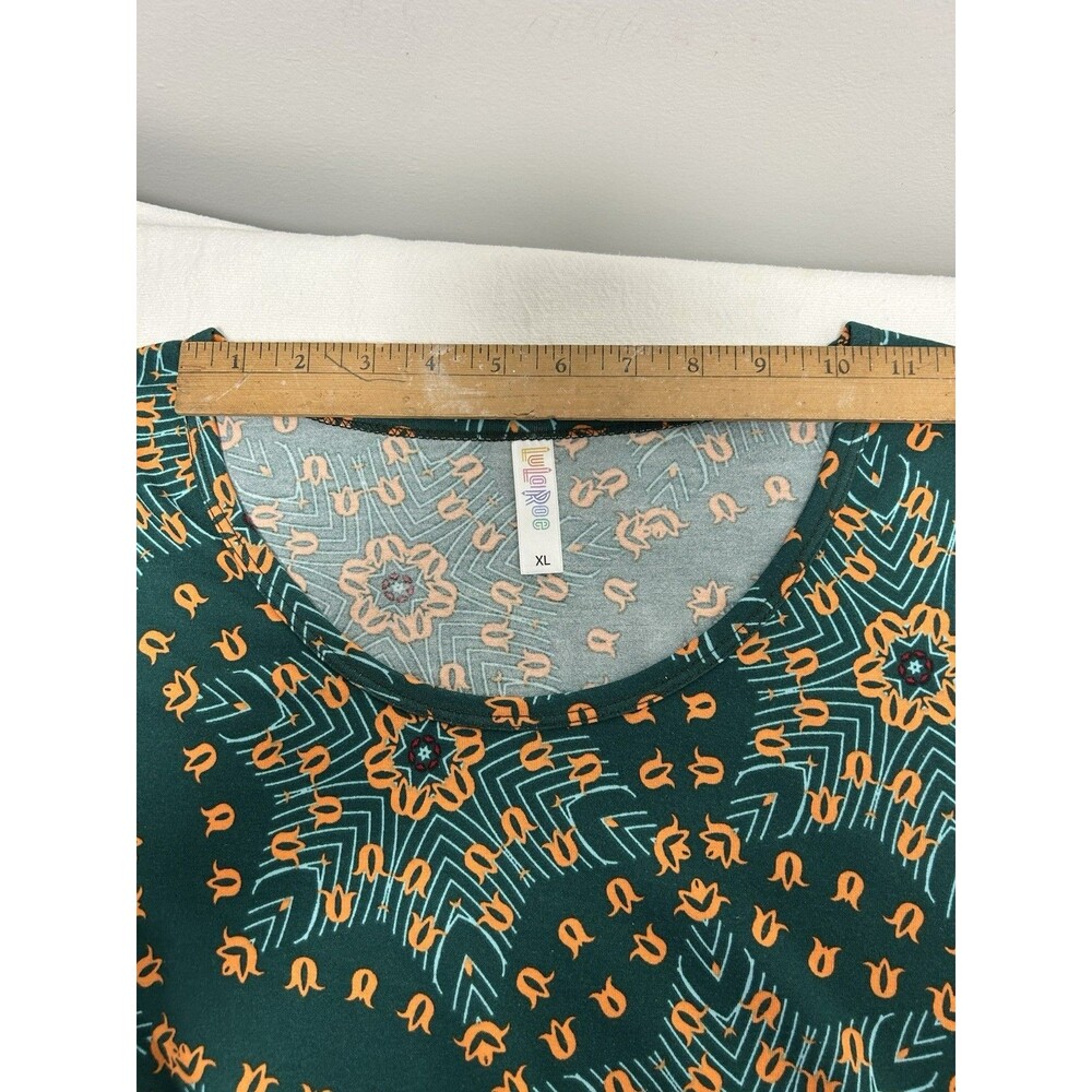 Lularoe XL Women’s Top Super Soft Green Stylish Short Sleeve Round Neck Long